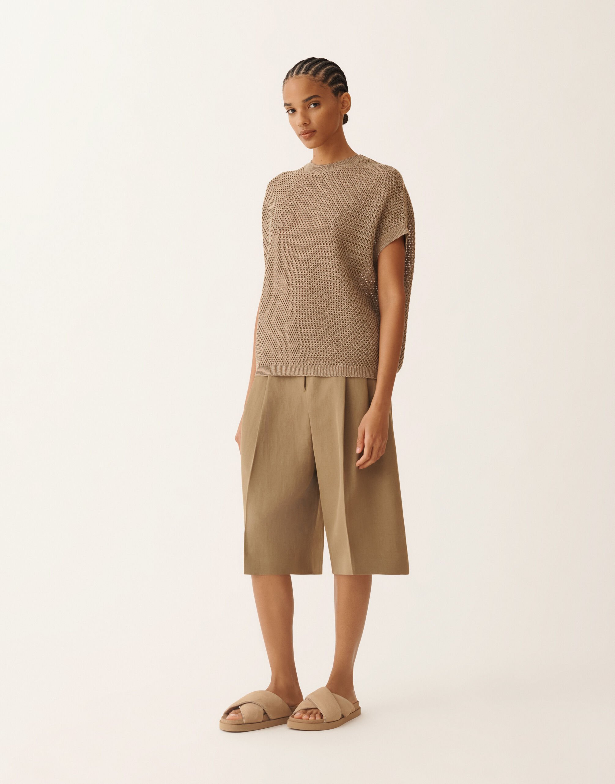 Fabiana Filippi Cappa in cotone organico con viscosa brillante, fango FANGO MAD276F495M1330000