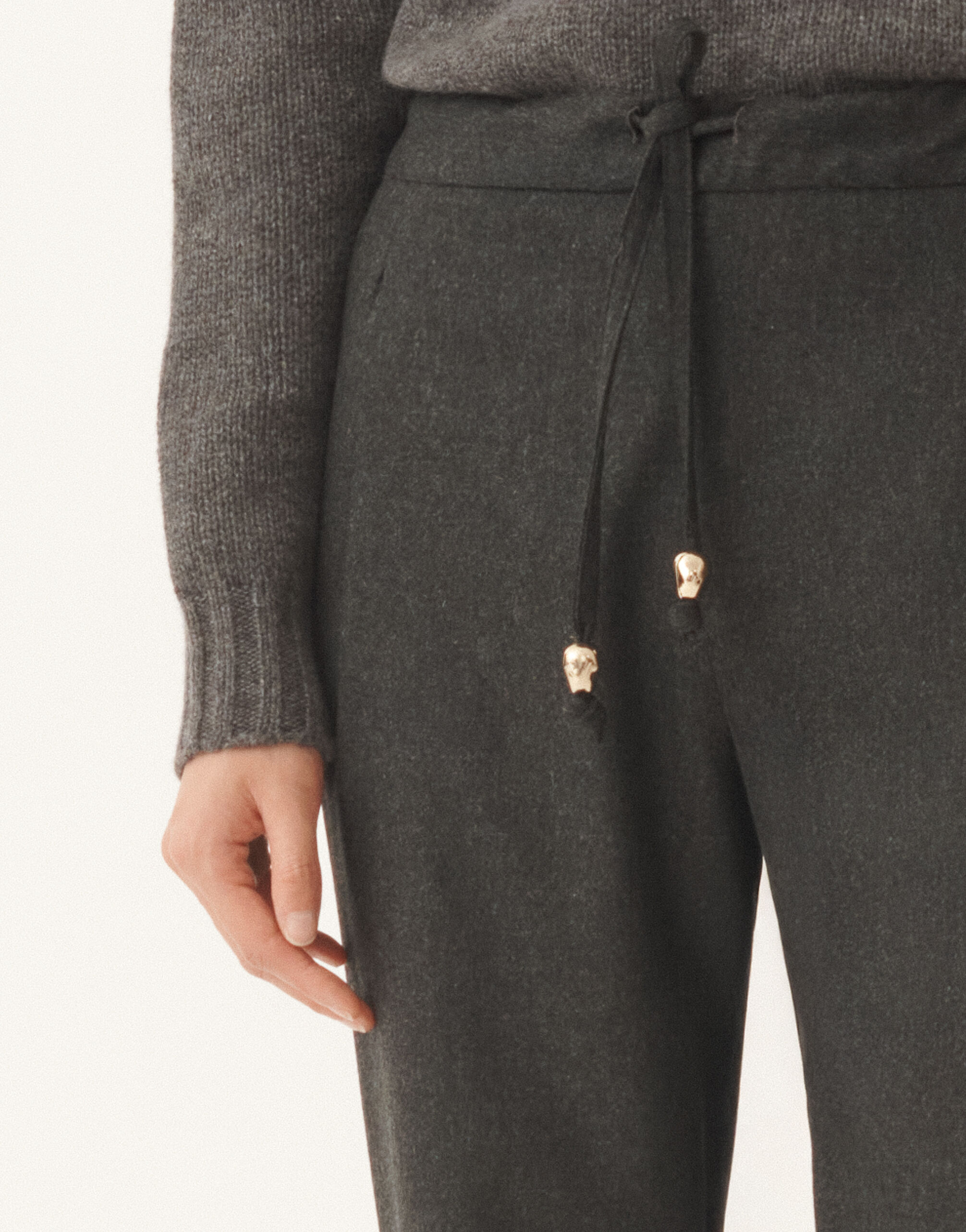 Fabiana Filippi Pantalones Spello de franela, pizarra Gris PAD225F366D1860000