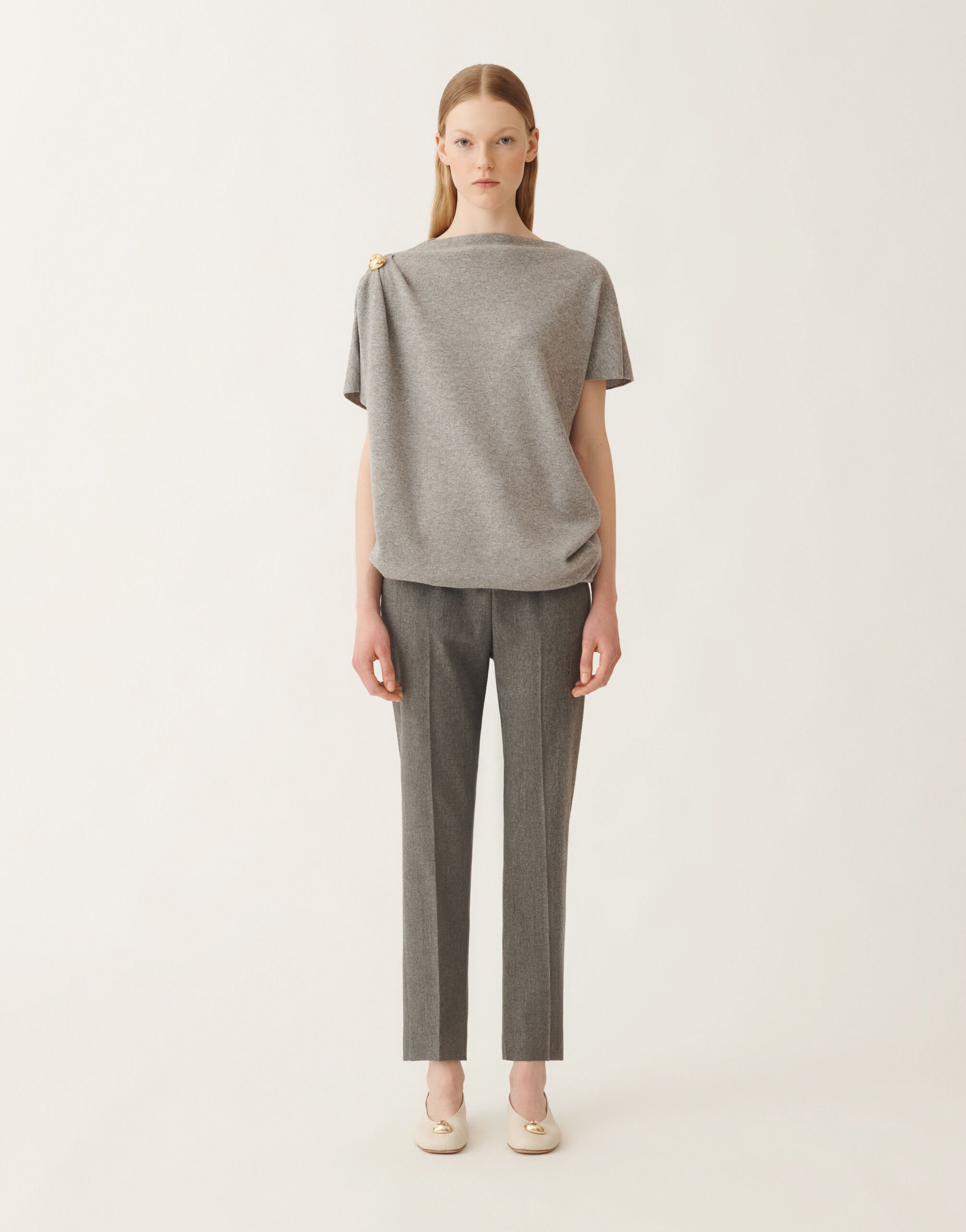 Fabiana Filippi Suéter en Platino, roca Gris MAD225F482N1280000