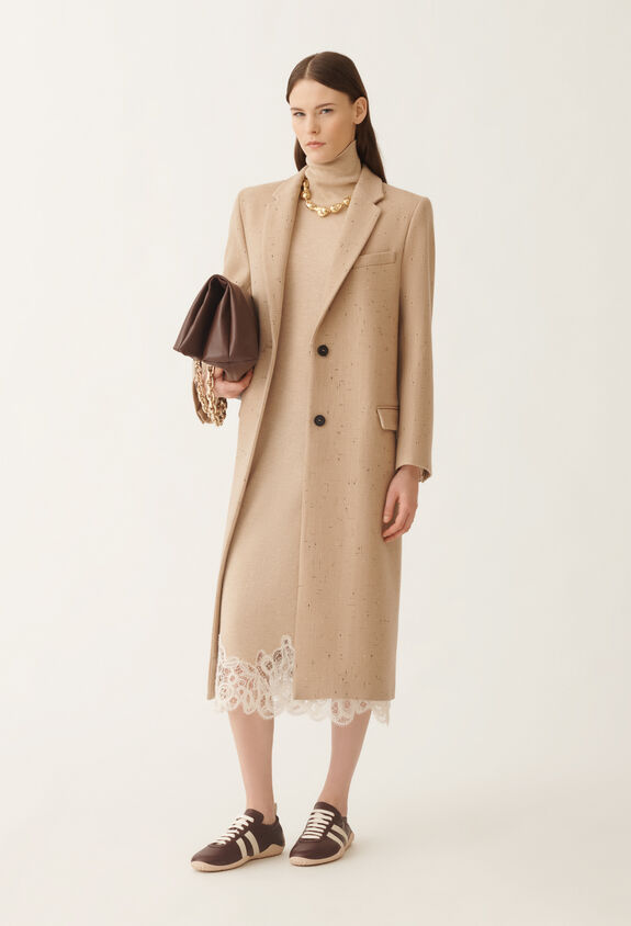 Fabiana Filippi Platinum dress with macramé lace, rope BEIGE ABD215F148L5190000