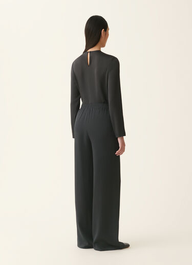 Wide-leg enver satin trousers, charcoal Fabiana Filippi Wide-leg enver satin trousers, charcoal Charcoal PAD216F291D9820000