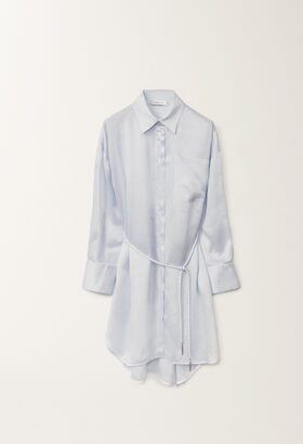 Fabiana Filippi Camicia in viscosa e seta multirighe, bianco e celeste CELESTE CADC02F131H8950000