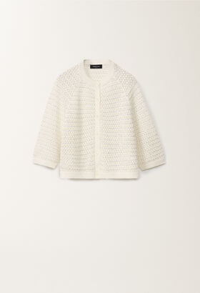 Fabiana Filippi Cotton open cape with sequins, white WHITE MAD275F528L3530000