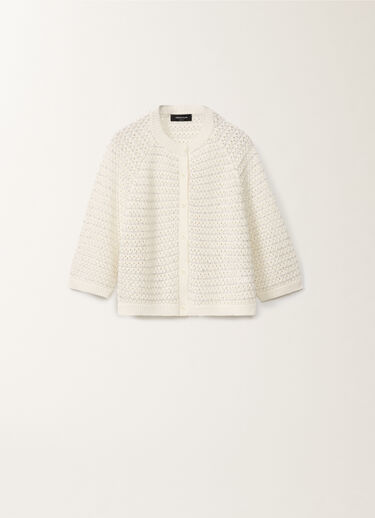 Fabiana Filippi Cape ouverte en coton à paillettes, blanc BLANC MAD275F528L3530000