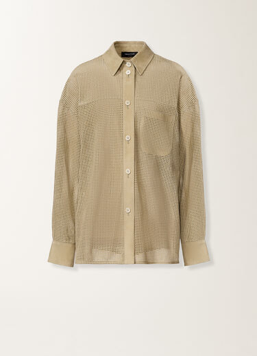 Shirt in perforated suede, khaki Fabiana Filippi Shirt in perforated suede, khaki KHAKI PLD276F720M1360000