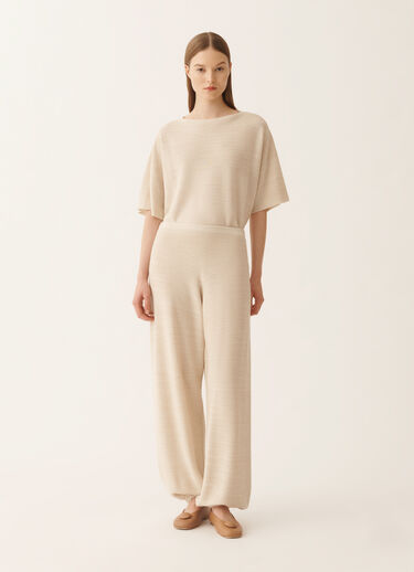 Fabiana Filippi Jogger pants in wool, cotton, and lurex, cream Butter PAD266F328L7660000