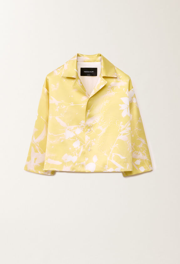 Fabiana Filippi Tilia-print silk jacket, cedar YELLOW GCD265F232D8270000