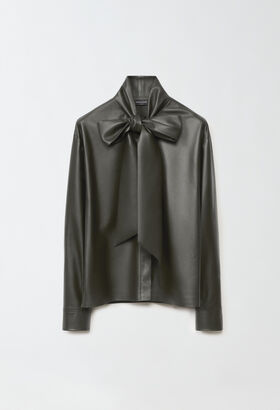 Fabiana Filippi Nappa leather shirt, olive YELLOW PLD265F280D7510000