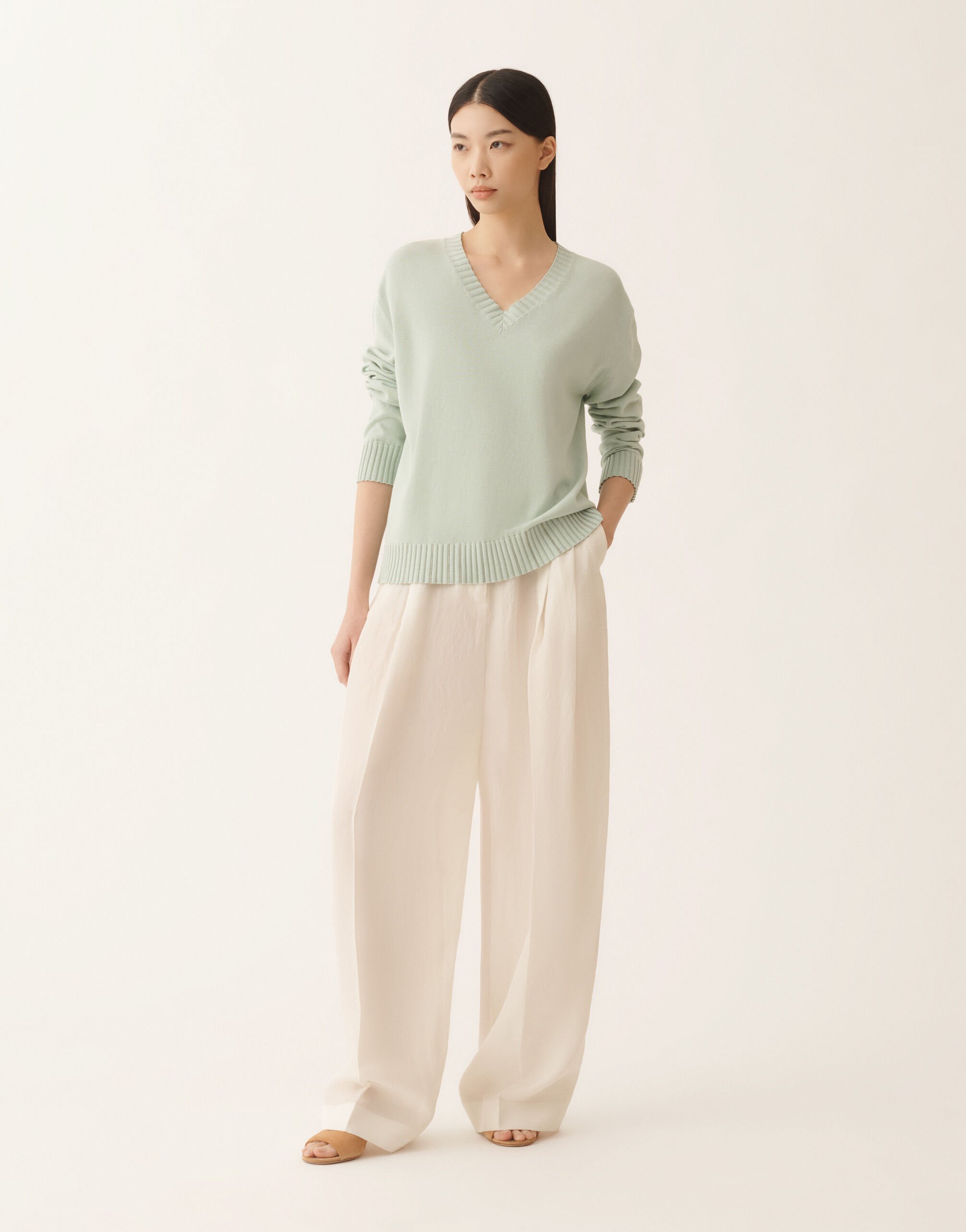 Fabiana Filippi Sweater in organic cotton, Ghirri green Ghirri Green MAD266F015L7340000