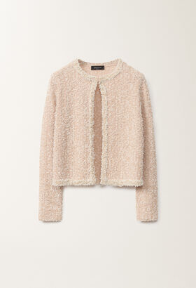 Fabiana Filippi Tweed-effect jacket, dusty pink and citrine YELLOW MAD265F031L2200000