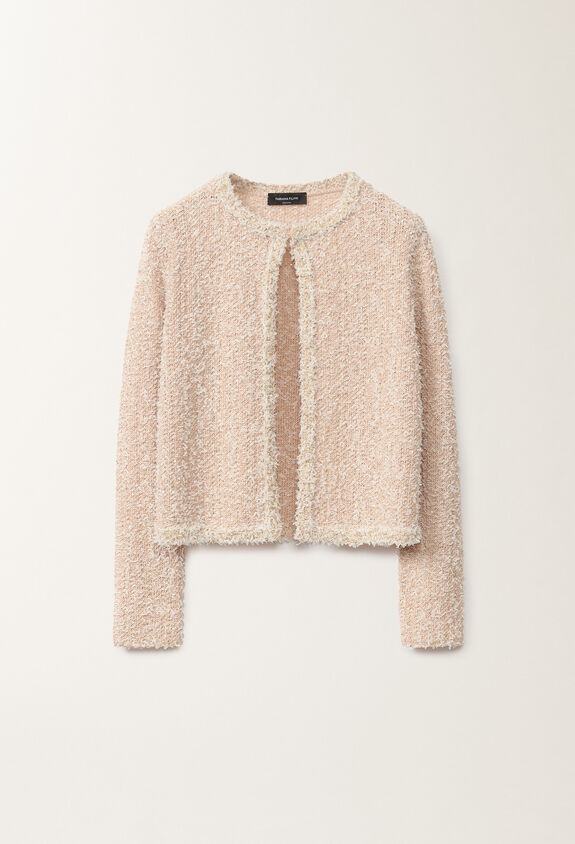 Fabiana Filippi Tweed-effect jacket, dusty pink and citrine PINK MAD265F139L1670000