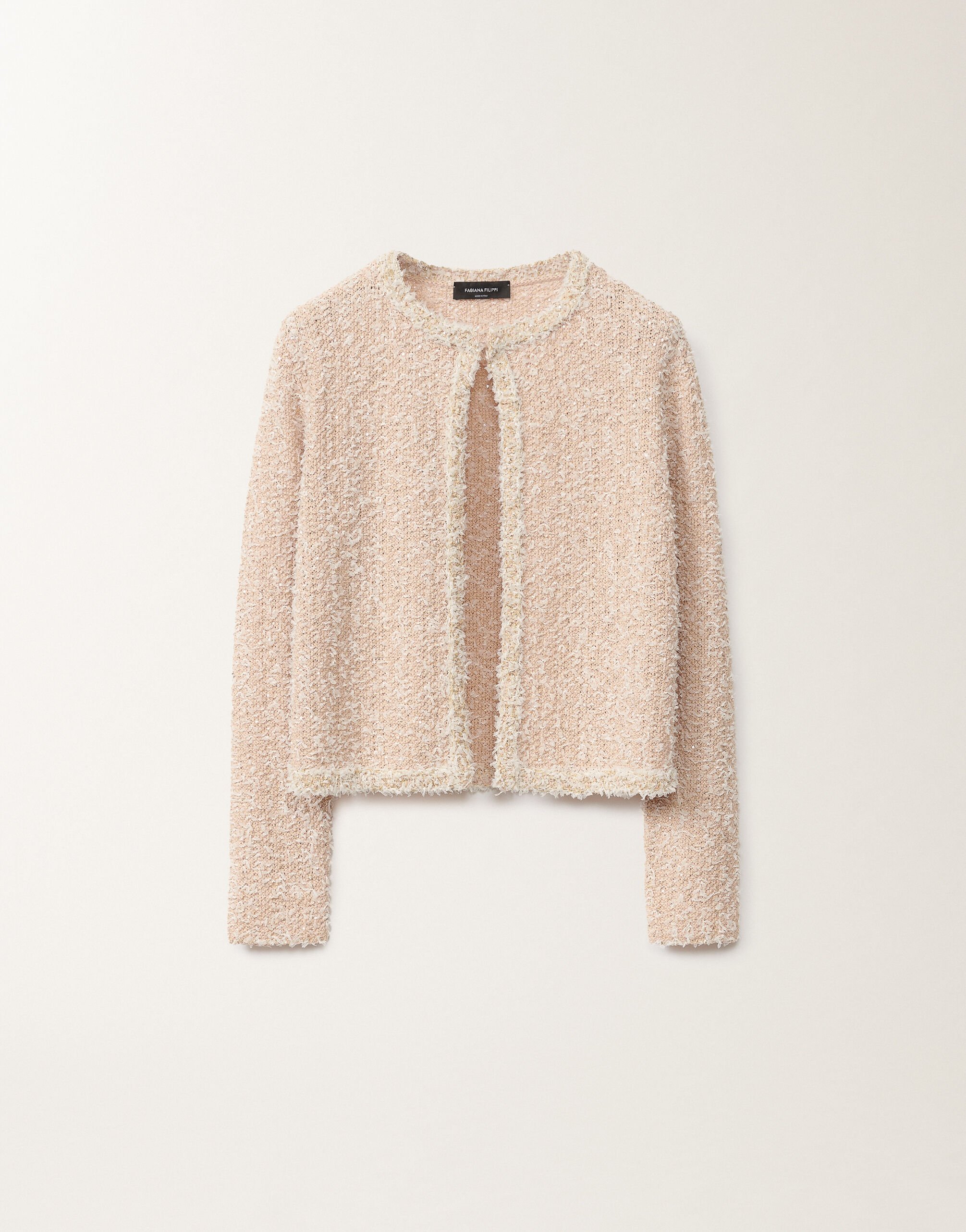 Fabiana Filippi Tweed-effect jacket, dusty pink and citrine PINK MAD265F139L1670000