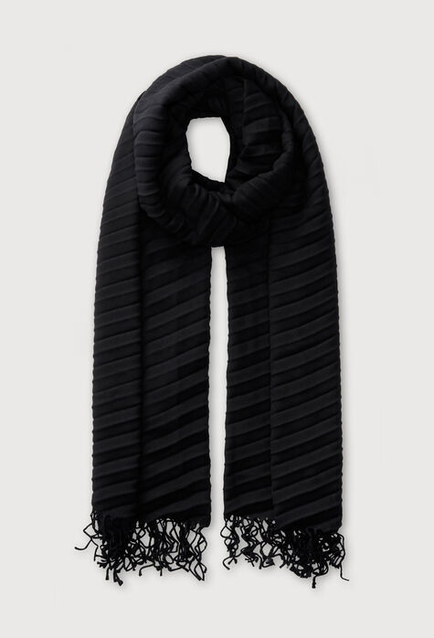 Fabiana Filippi Pleated scarf, black SAD274A829H1570000