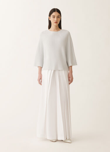 Fabiana Filippi Organic cotton and lurex cape sweater, optical white WHITE MAD275F495L4520000