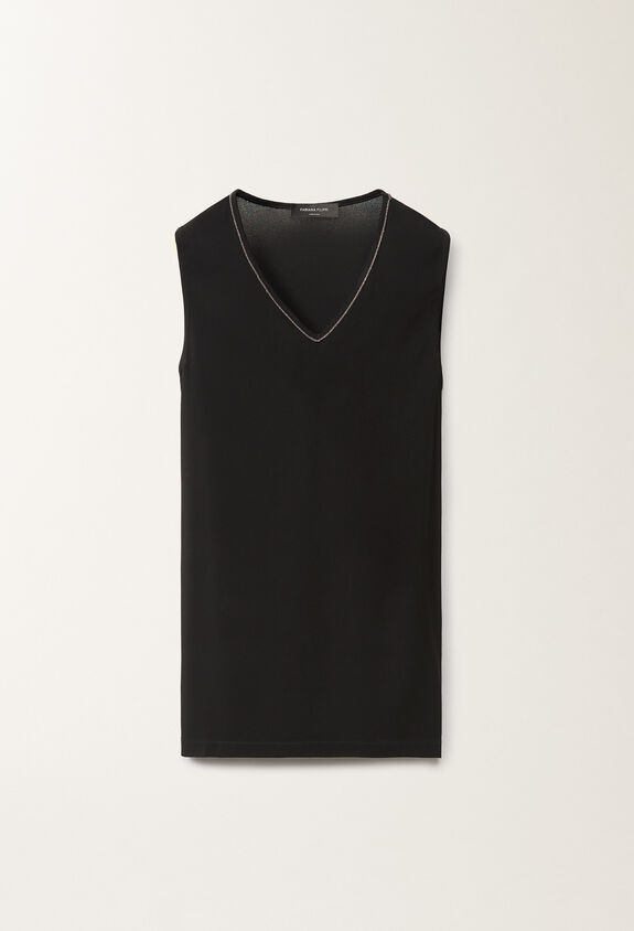 Fabiana Filippi Débardeur en crêpe sablé stretch, noir NOIR TPD265F773L2350000