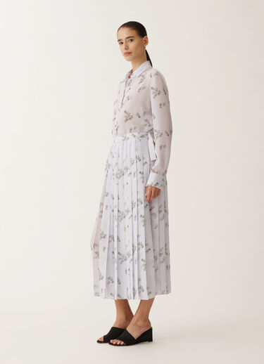 Fabiana Filippi Georgette T-shirt with painted botanical print, mauve LAVENDER CAD275F233L3630000