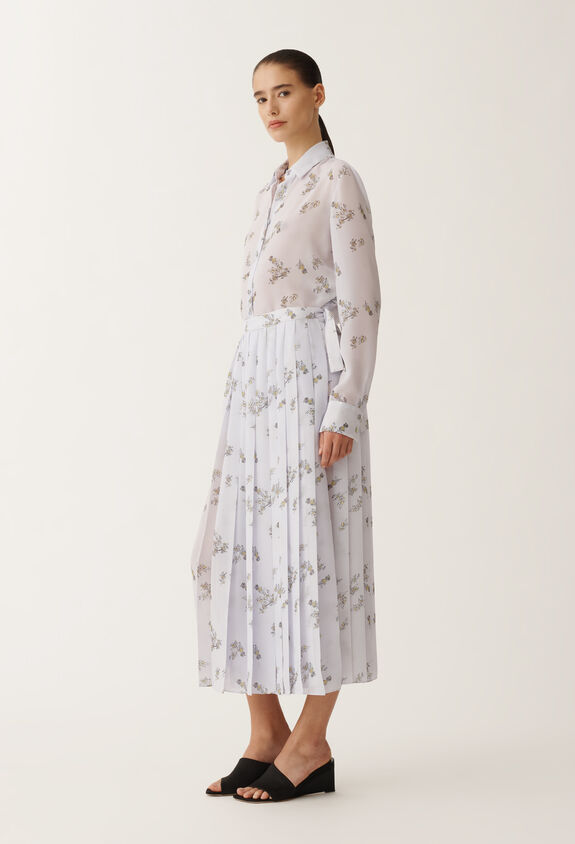 Fabiana Filippi Georgette T-shirt with painted botanical print, mauve LAVENDER CAD275F233L3630000