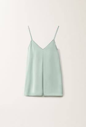 Fabiana Filippi Viscose satin lingerie top, aqua green BLACK TPD265F630L2210000