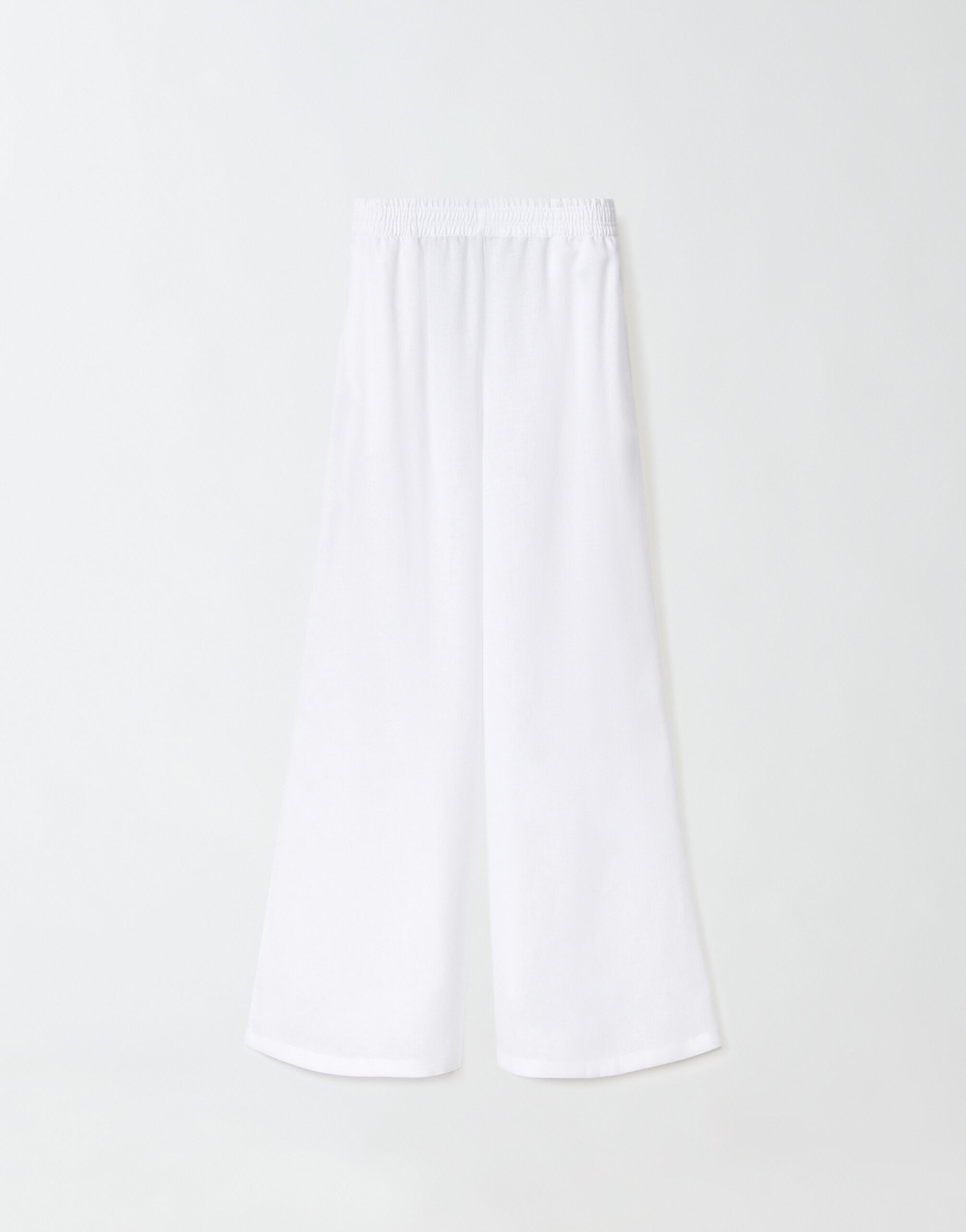 Fabiana Filippi LINEN CLOTH WIDE LEG TROUSERS WITH ELASTIC WAISTBAND OPTICAL WHITE PAD274F284D6610000