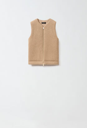 Fabiana Filippi Sequinned puffer gilet, camel BROWN MAD224F574L0010000