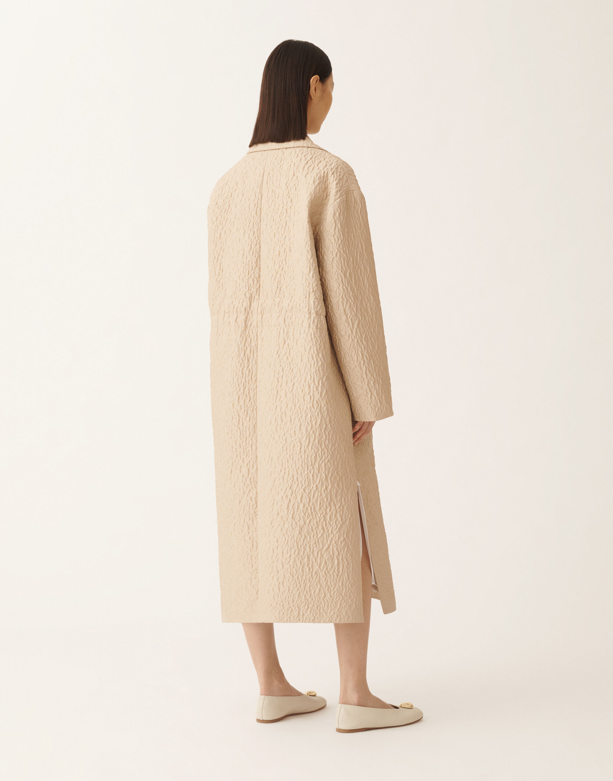 Embossed jacquard coat, cord for Women | Fabiana Filippi®
