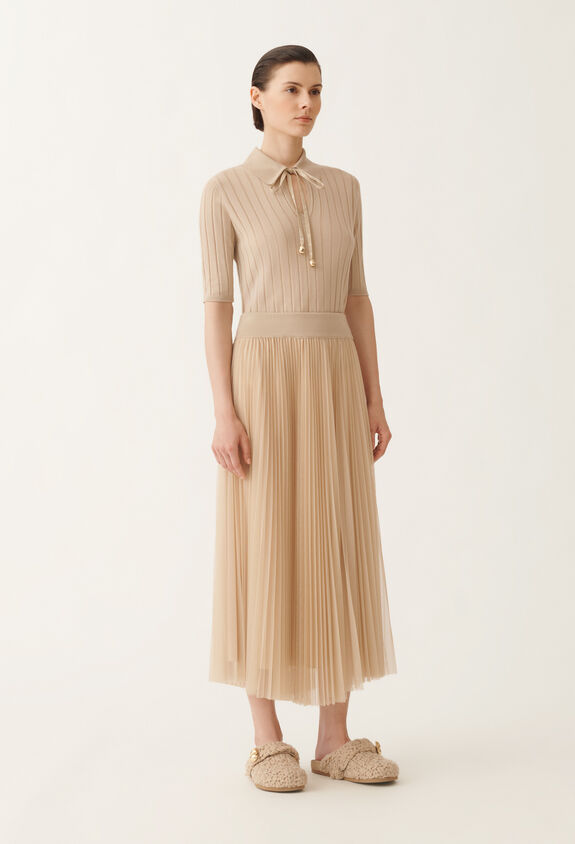 Fabiana Filippi Full tulle skirt, maple BEIGE GND215F426L5480000