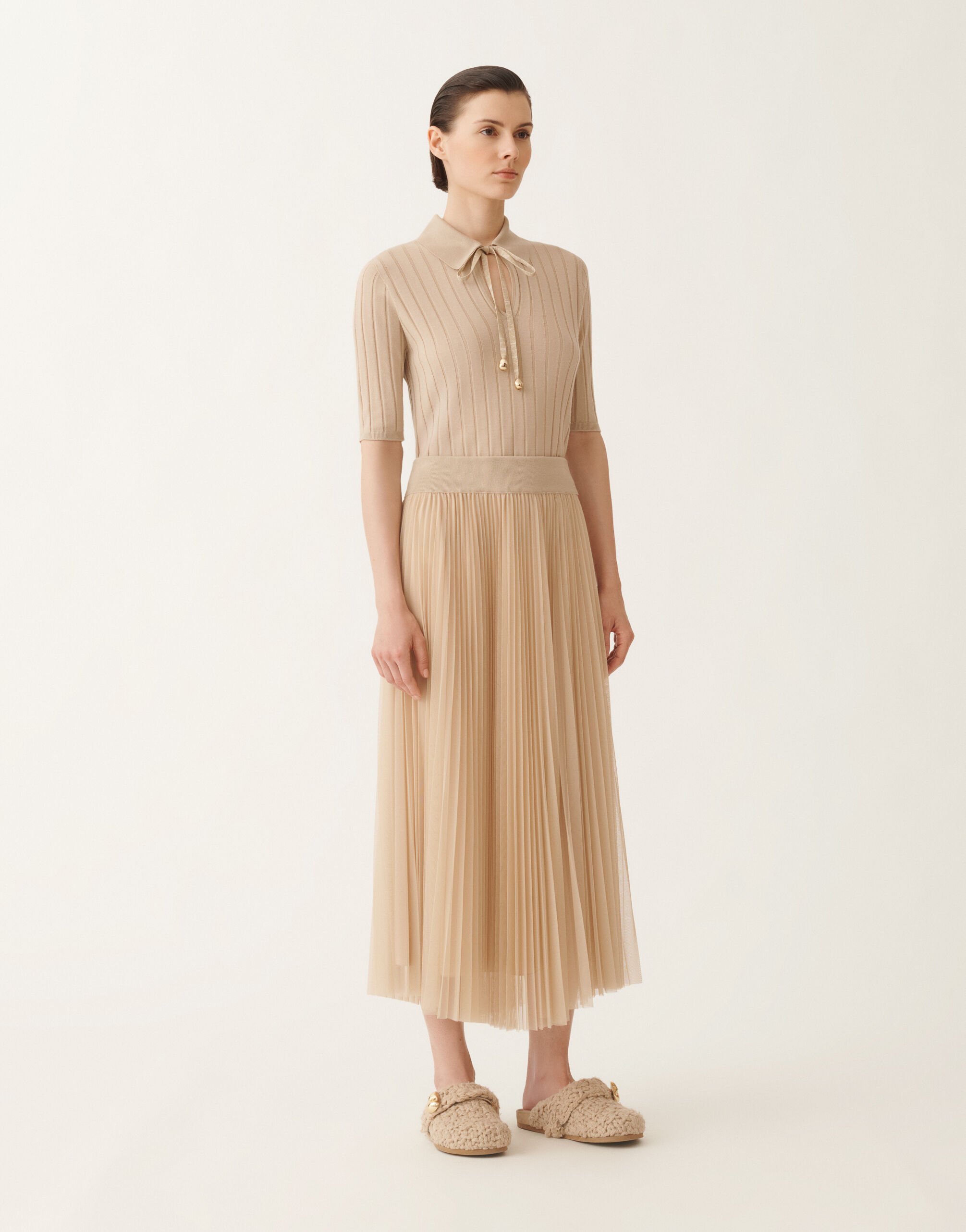 Fabiana Filippi Full tulle skirt, maple BEIGE GND215F426L5480000