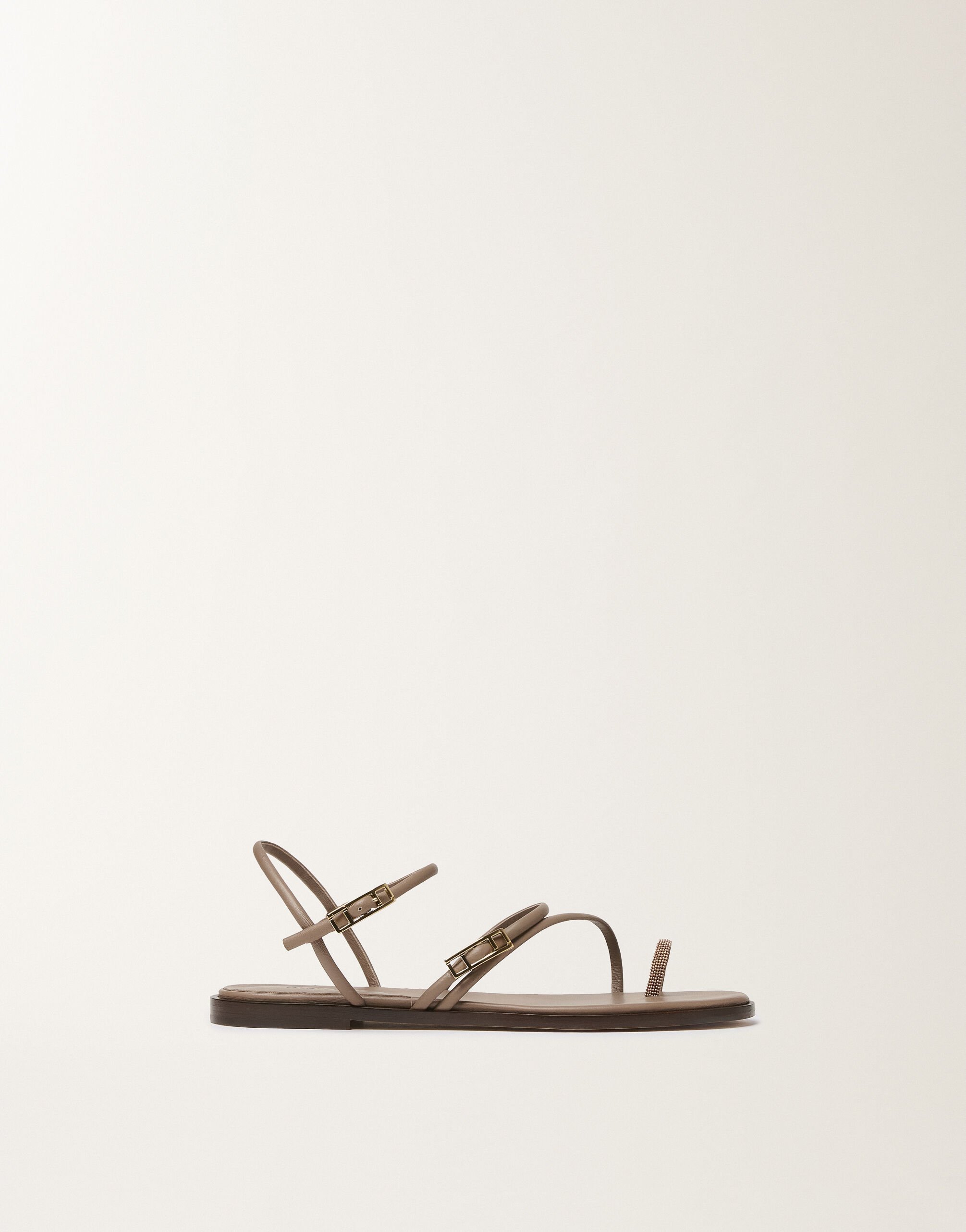 Fabiana Filippi Flat sandal in nappa leather, mud MUD ASD276A866M0760000