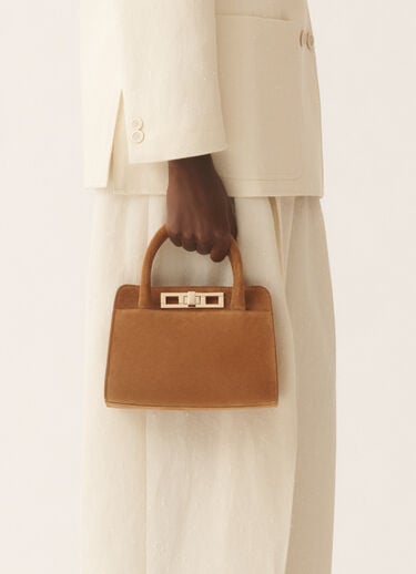 Fabiana Filippi Small suede handbag, wicker BROWN BGD215A853L8070000