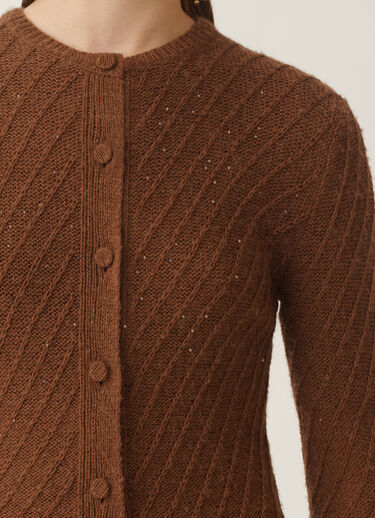 Fabiana Filippi Wool and silk sweater with sequins, mahogany BROWN MAD215F112D2960000