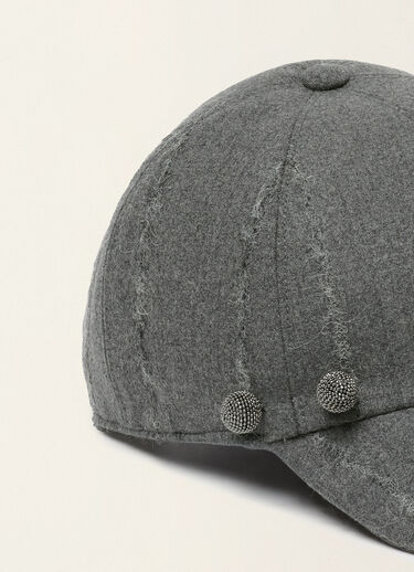 Pinstripe flannel baseball cap, charcoal Fabiana Filippi Pinstripe flannel baseball cap, charcoal Charcoal SAD226A941M4130000