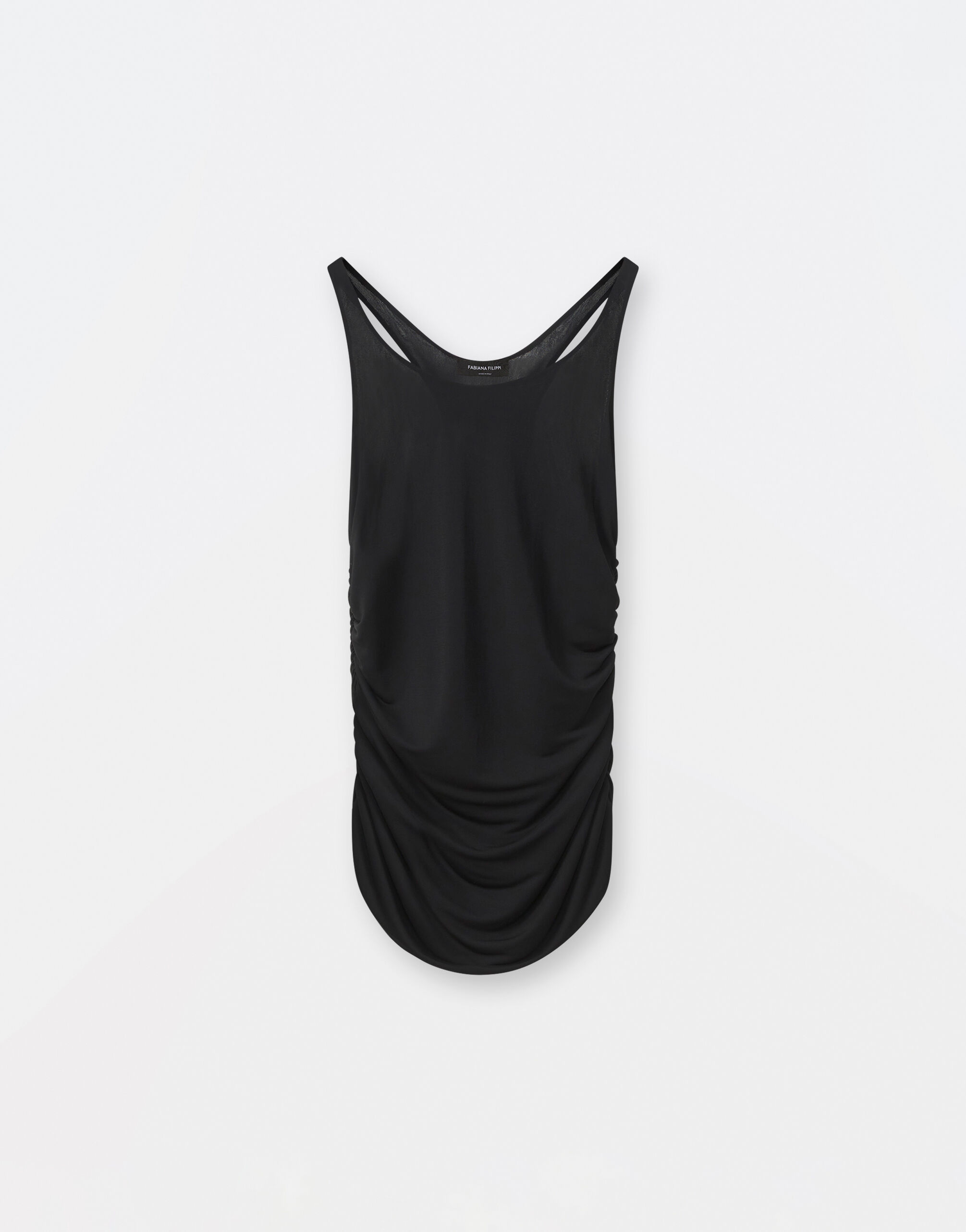 Fabiana Filippi Camiseta sin mangas en punto de viscosa, negro negro TPD264F218I9120000