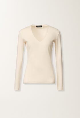 Fabiana Filippi T-shirt in jersey, burro BIANCO JED215F130L5770000