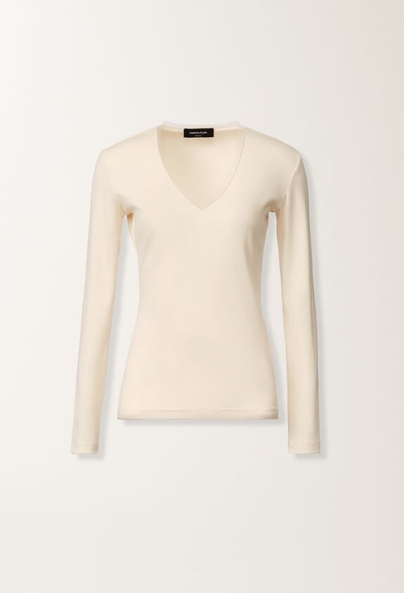 Fabiana Filippi Jersey T-shirt, butter WHITE JED215F130L5770000