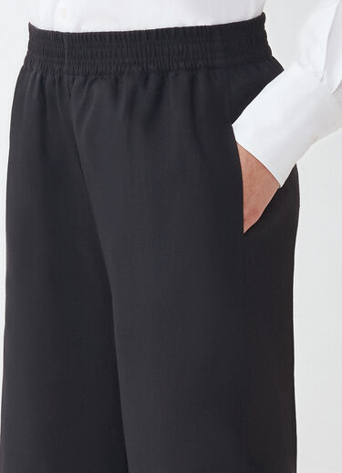 Fabiana Filippi LINEN CLOTH WIDE LEG TROUSERS WITH ELASTIC WAISTBAND BLACK PAD274F284D6610000
