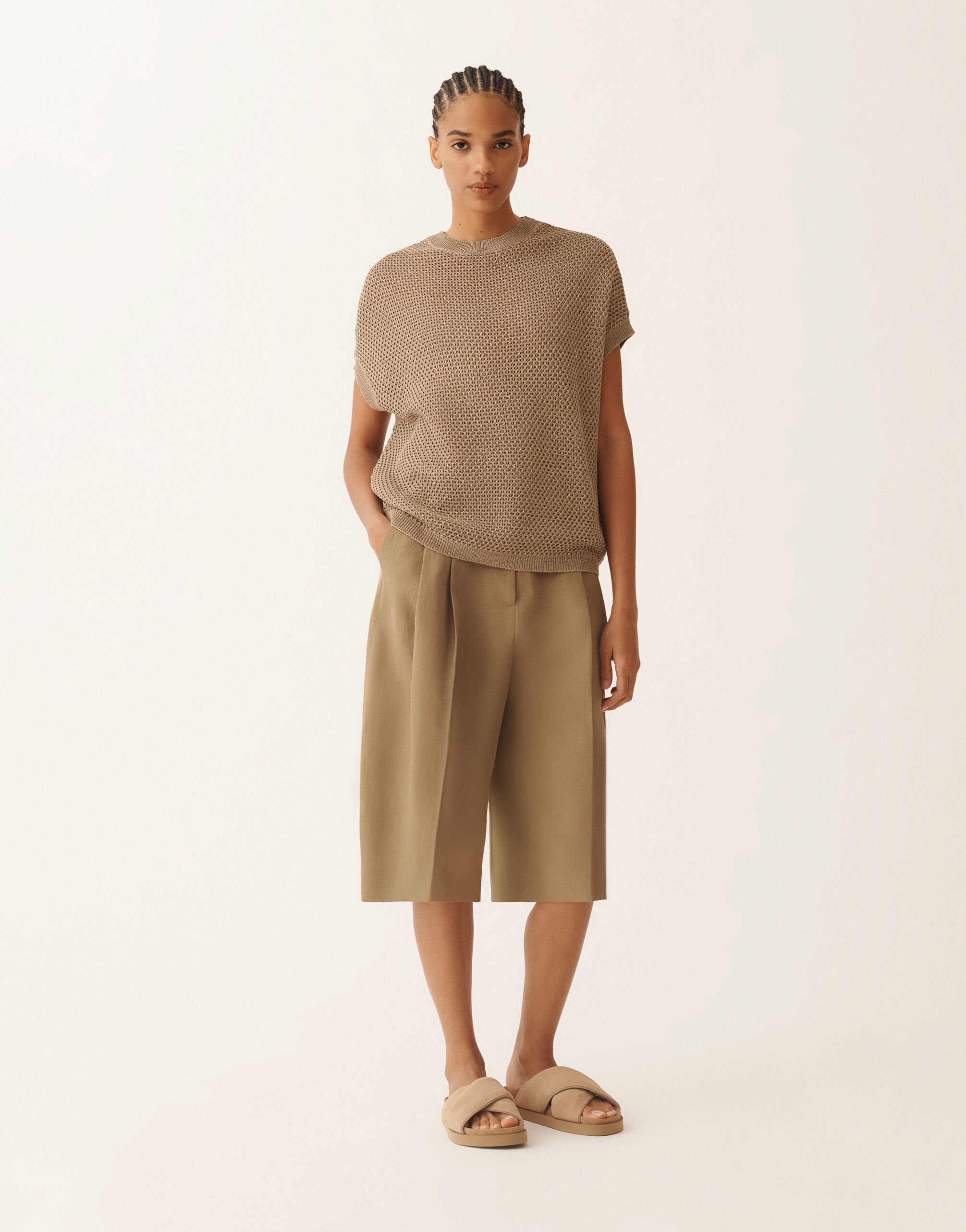 Fabiana Filippi Cappa in cotone organico con viscosa brillante, fango FANGO MAD276F495M1330000