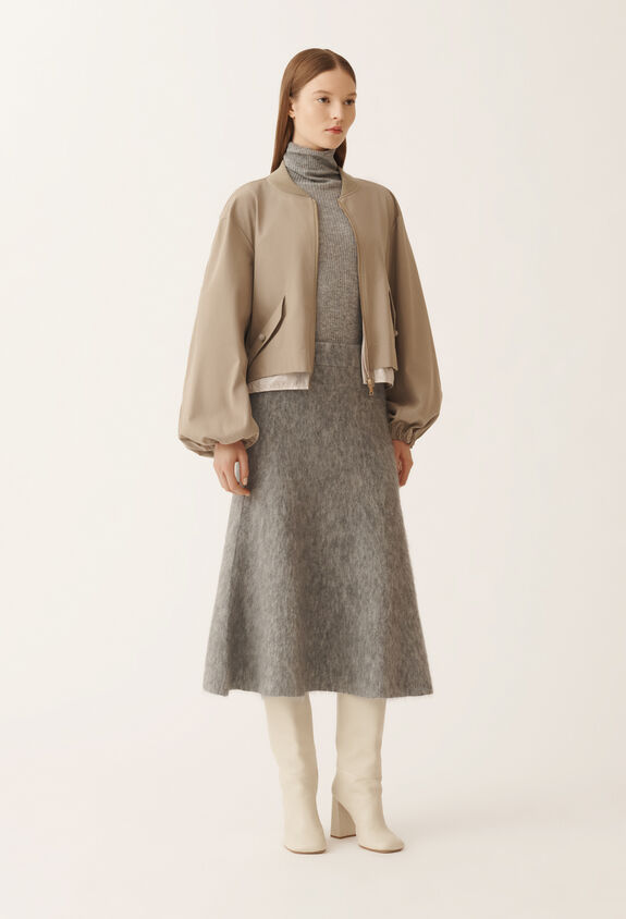 Fabiana Filippi Extra-fine twill bomber jacket, olive GREEN CTD215F225L5260000