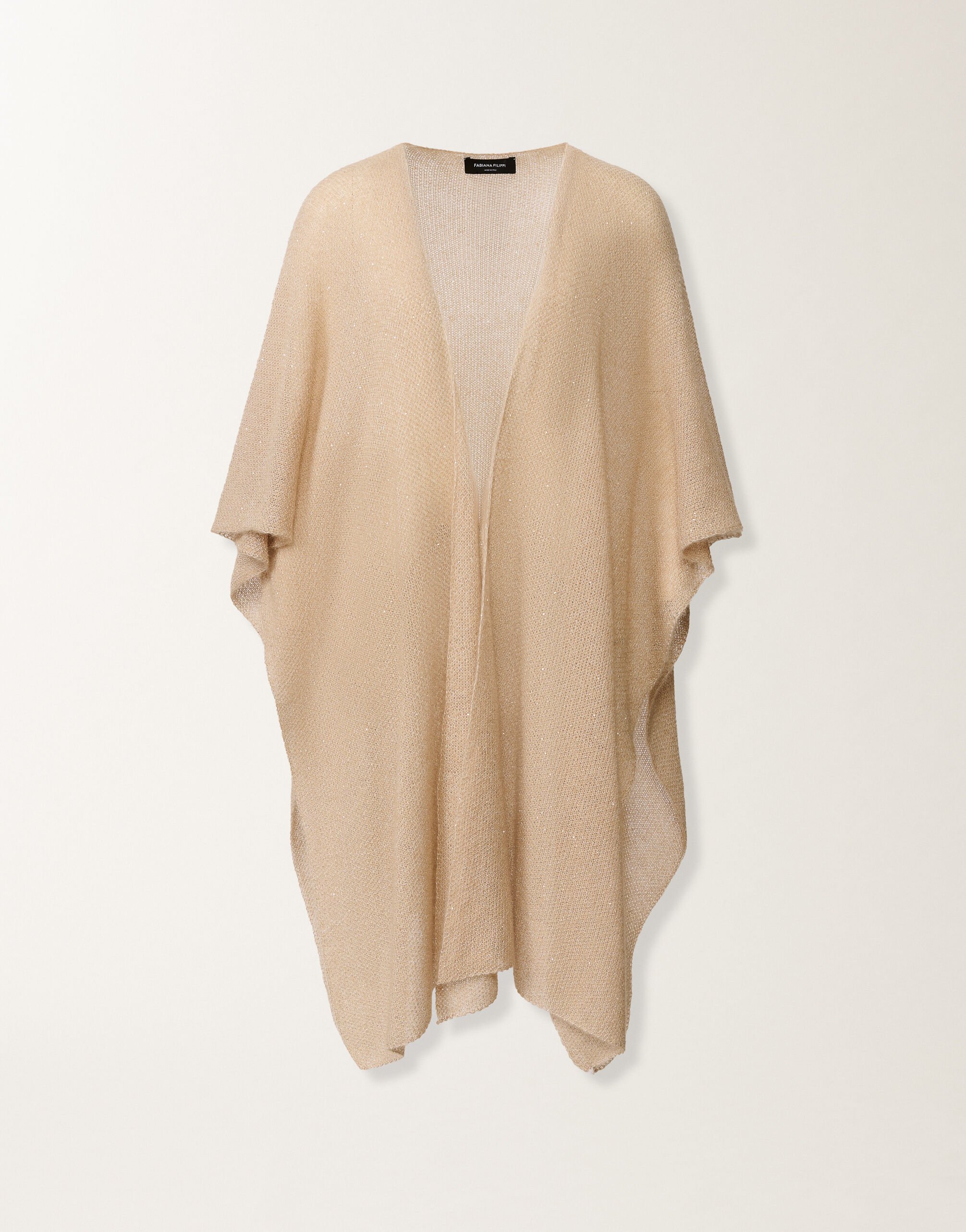 Fabiana Filippi Cape en mohair avec paillettes, hêtre Hêtre SAD266A882L7950000