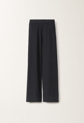 Fabiana Filippi Cotton and linen trousers with sequins, midnight blue BLUE MAD275F053D2730000