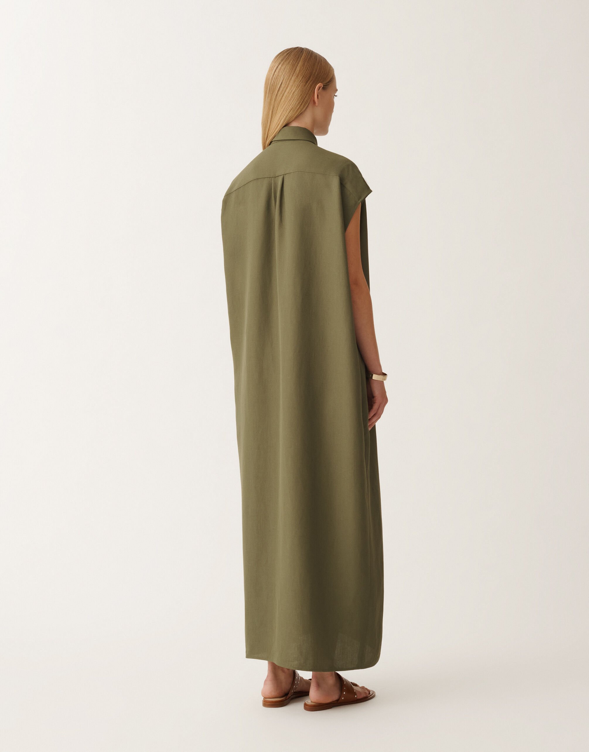 Fabiana Filippi Blusenkleid aus Leinen und Viskose, grasgrün GRÜN ABD275F655L3720000