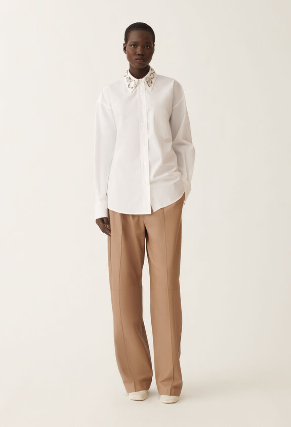 Fabiana Filippi Poplin long shirt, optical white WHITE CAD215F416L5400000