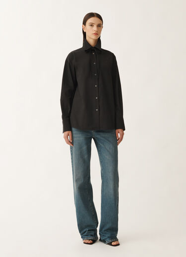 Fabiana Filippi ポプリン ボーイフレンドシャツ（ブラック） ブラック CAD265F329D6500000