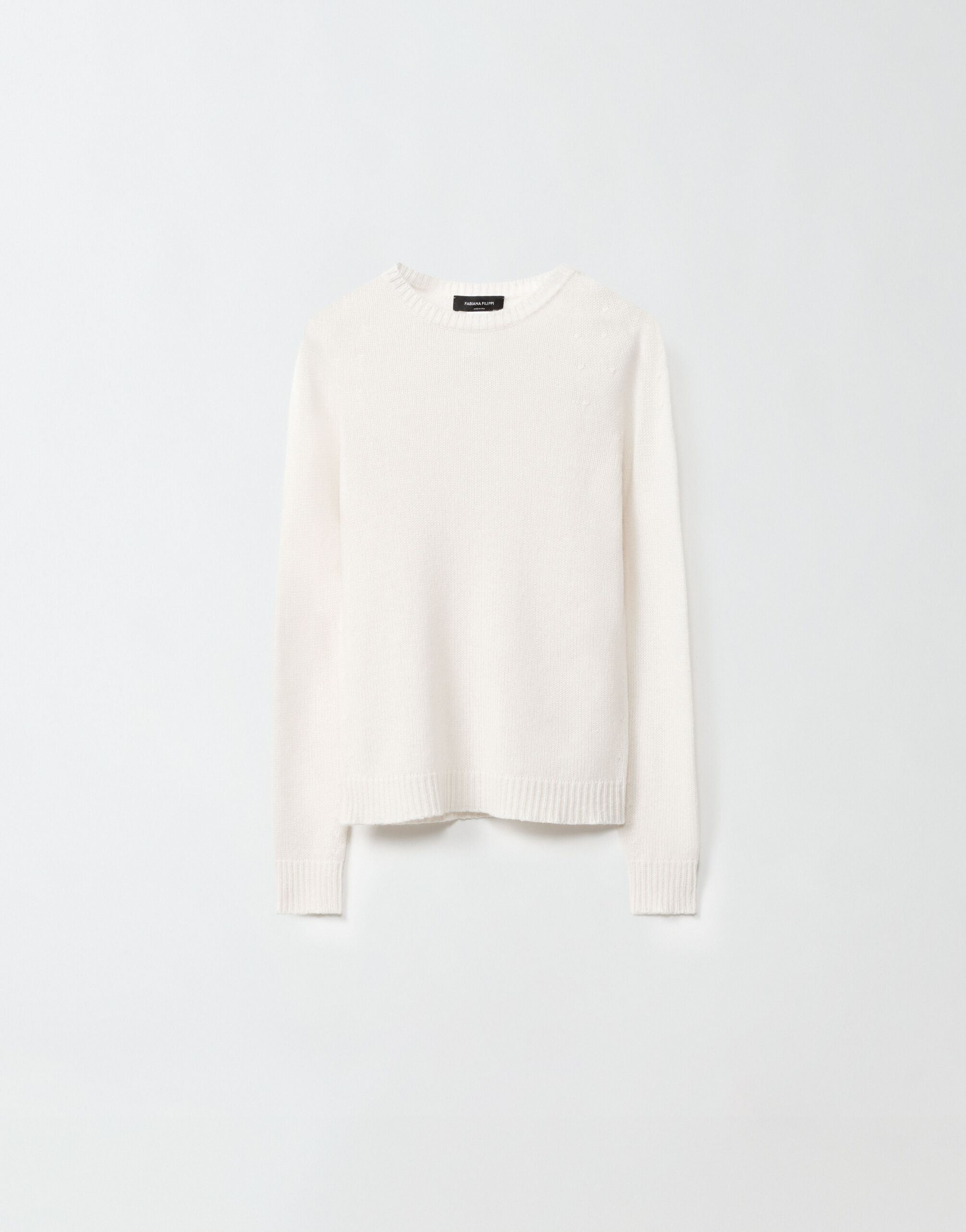 Fabiana Filippi Pull integrale in cashmere garza, bianco MAD274F359H4960000