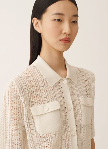 Polo in cotone organico con viscosa brillante, burro Fabiana Filippi Polo in cotone organico con viscosa brillante, burro BURRO MAD276F479M1320000