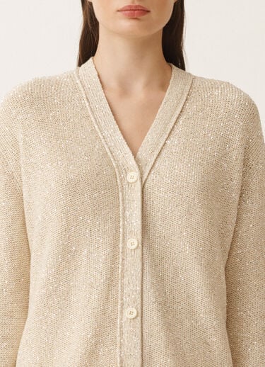 Fabiana Filippi Cotton knitted cardigan with sequins, vanilla VANILLA MAD275F555L3310000
