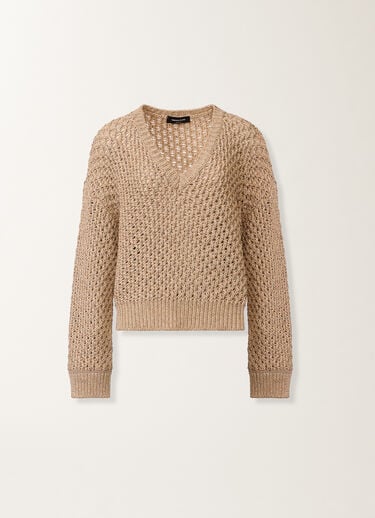 Fabiana Filippi Pullover aus Mouliné-Garn, Ahorn Beige MAD266F113L7440000
