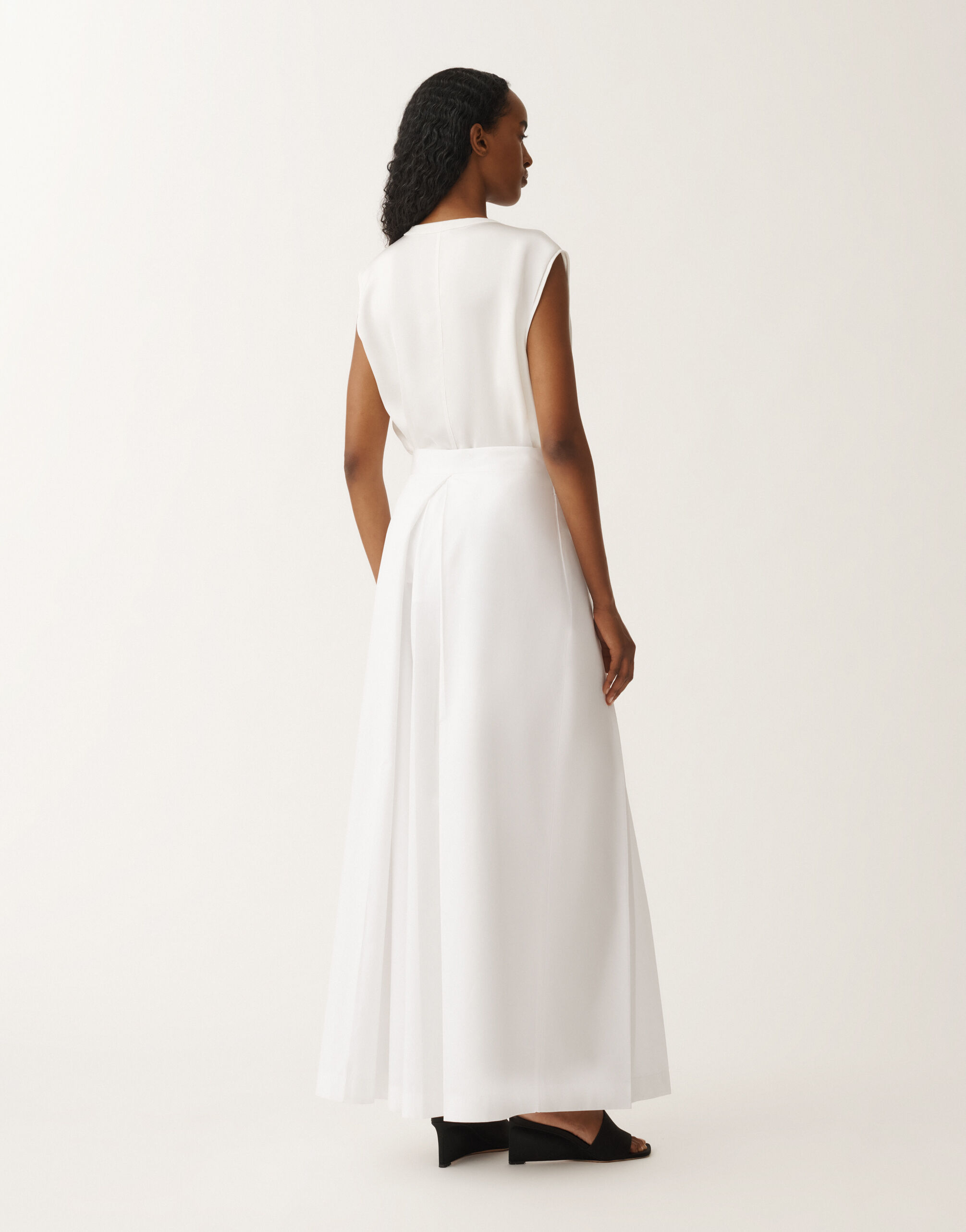 Fabiana Filippi Heavy poplin trousers, optical white WHITE PAD265F381D6140000