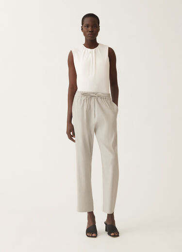 Fabiana Filippi Stretch viscose and linen trousers, steel STEEL PADC02F410H5490000