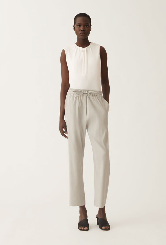 Fabiana Filippi Stretch viscose and linen trousers, steel STEEL PADC02F410H5490000