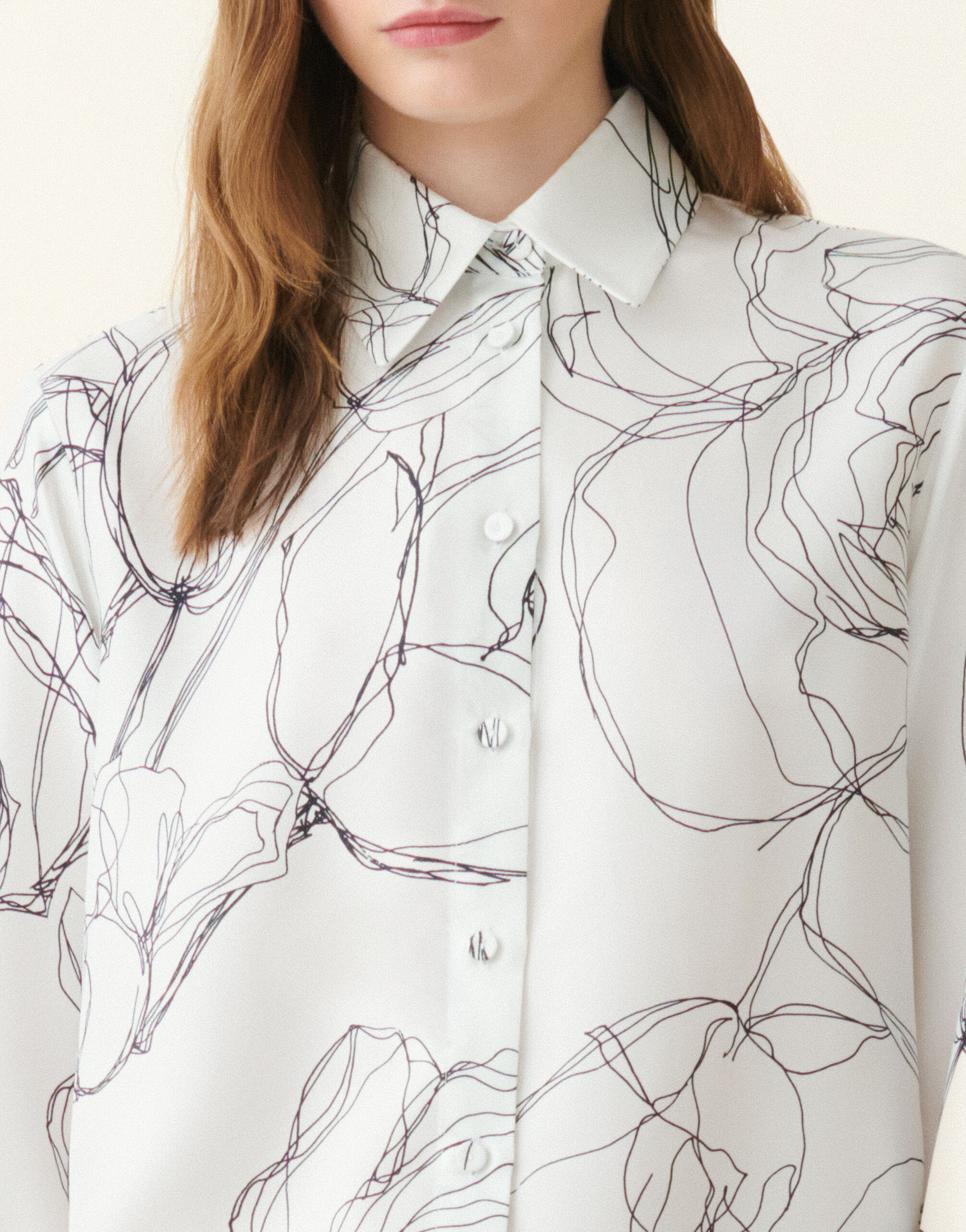 Fabiana Filippi Chemise en twill de soie, blanc Blanc CAD216F233M3070000